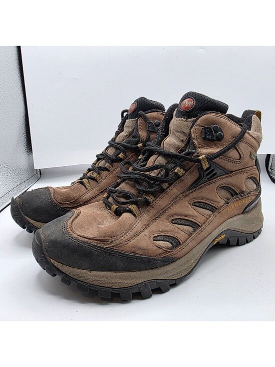 Merrell Radius Mid Mens Size 9 Cocoa Brown Waterproof Hiking Boots Camping